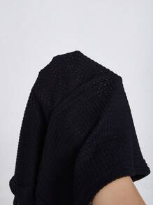 SHEIN PETITE Đầm Lộ Lưng Buộc lại màu trơn Gợi cảm - màu đen - Xem 7