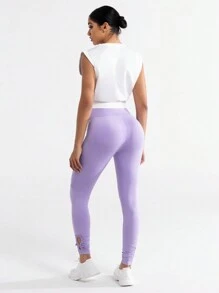 SHEIN Sports 純色無袖運動衫 - 白色 - 查看 3