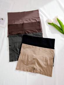 Boxer Con Estampado De Letras Y Flores Para Mujer (conjunto De 5 Piezas) - Multicolor - Ver 3