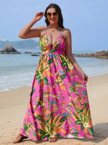 SHEIN VCAY 大尺碼露背連衣裙 - 彩色 - 查看 6