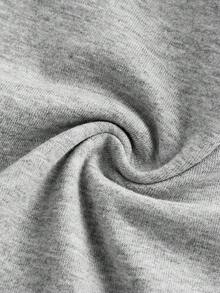 SHEIN 少女針織星星印花方領休閒短袖T恤 - 淺灰色 - 查看 4