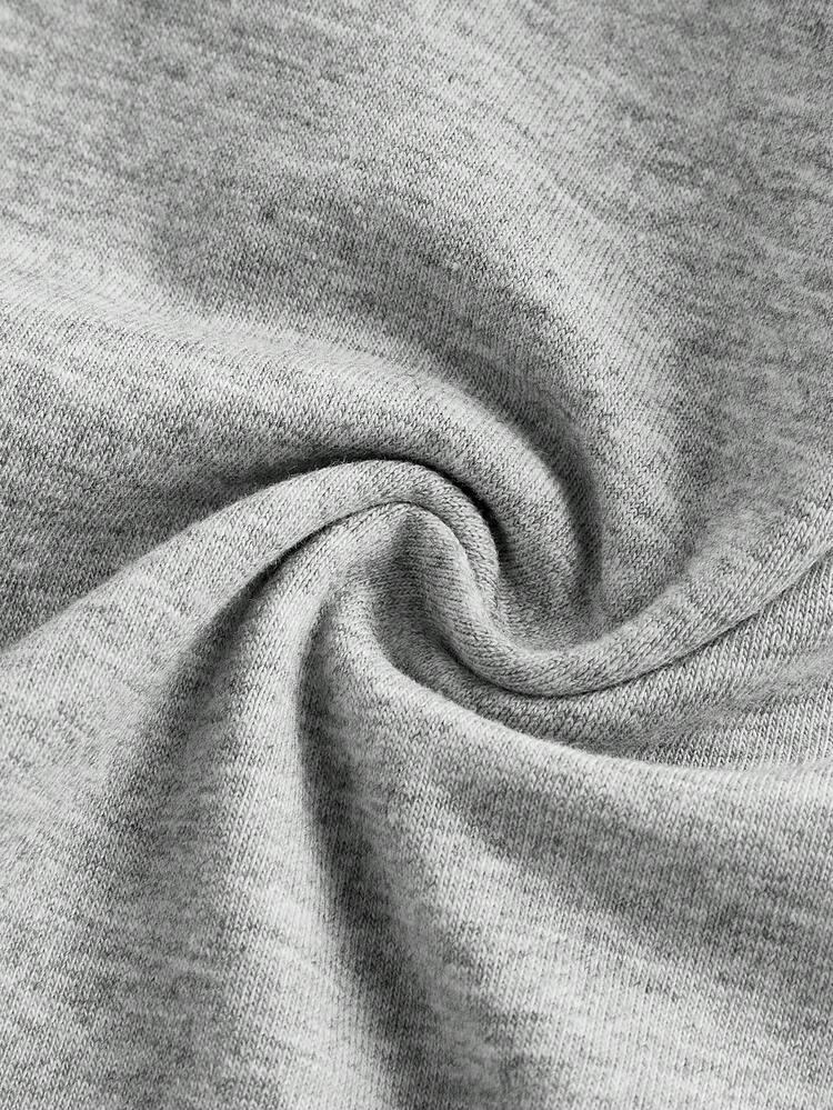 SHEIN 少女針織星星印花方領休閒短袖T恤 - 淺灰色 - 查看 4