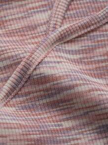 DAZY Top Corto De Mangas Cortas Con Degradado, Huecos Y Abroche Decorativo - Rosa - Ver 8