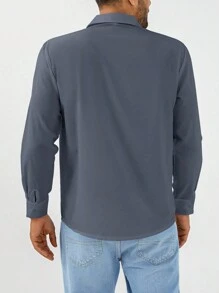 RueChic Men's Solid Color Long Sleeve Shirt