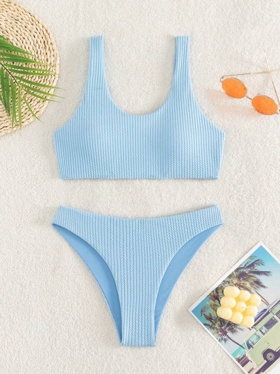 女士藍色比基尼泳衣 - 藍色 - 查看 1