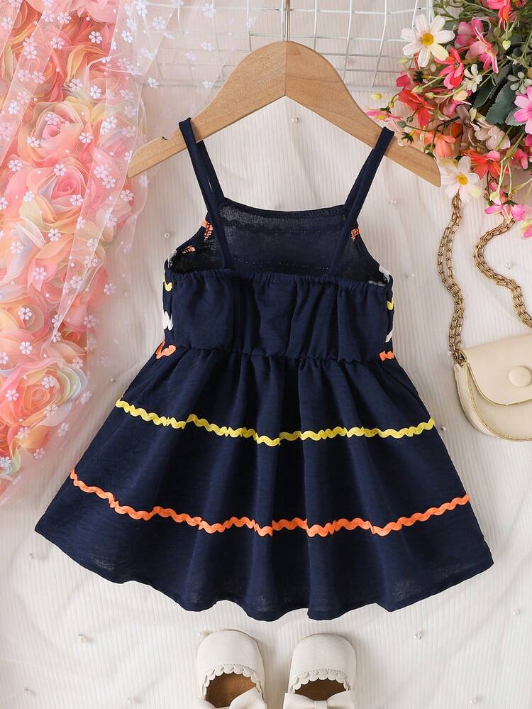 Baby Girl Strap Wave Layered Lace Dress
