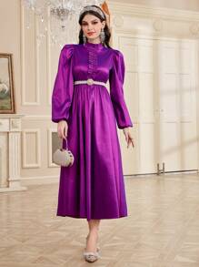 Modelyn Women's Elegant Purple Dress - Purple - View 7