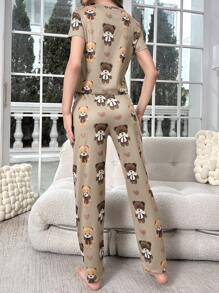 Conjunto de pijama / pijama con gráficos de dibujos animados - Multicolor - Ver 2