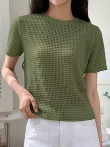 DAZY Solid Color Short Sleeve T-Shirt