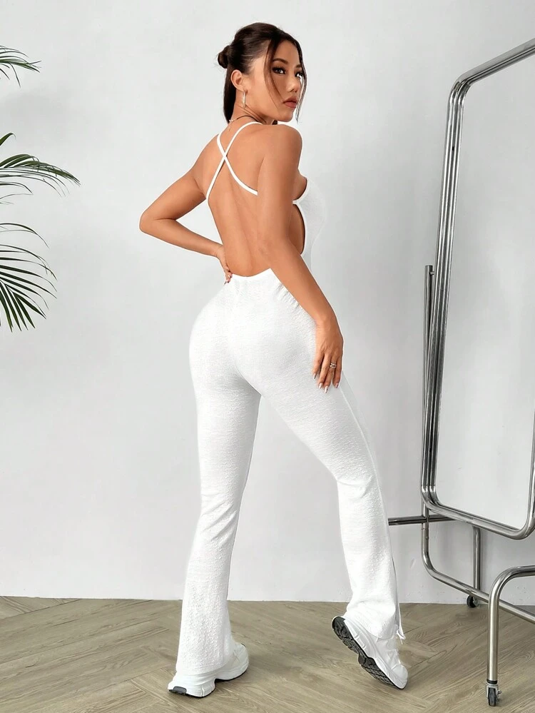 Solid Color Sleeveless Long Jumpsuit