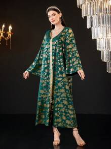 Al Najma Women's Printed Dress - Dark Green - View 7