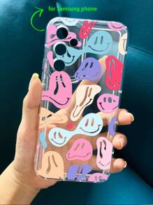 Dedraw Studio Ốp điện thoại mềm trong suốt Artist Girlcore 1 chiếc có họa tiết khuôn mặt dễ thương Kawaii, in họa tiết nhiều màu sắc, bảo vệ toàn bộ các cạnh, dùng cho ngày lễ - Trong sáng - Xem 3