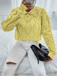 EMERY ROSE Langärmliger Pullover Mit Perlen-details