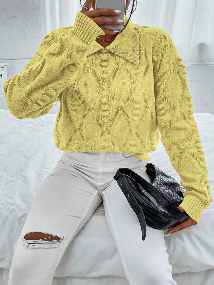 EMERY ROSE Langärmliger Pullover Mit Perlen-details