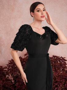 Modelyn Women's Solid Color Simple Style Dress - Black - View 7