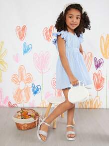 Mini mi 兒童平底涼鞋 - 銀色 - 查看 4