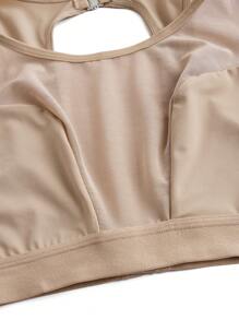 SHAPORA Women's Sheer Mesh Contrast Shapewear Top - Khaki - View 5