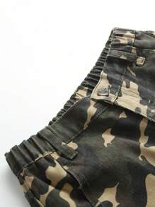 SHEIN Wildeya Jeans De Camuflaje De Carga Casual, Con Estilo Y Vintage Para Chica Adolescente Con Pierna Recta
