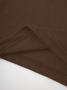 INAWLY Camiseta crop unicolor fruncido lateral