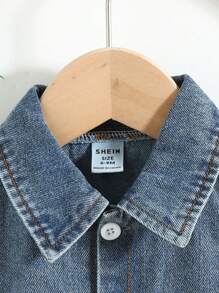 男婴 2 件套男婴休闲牛仔衬衫上衣和短裤套装 - 彩色 - 查看 5