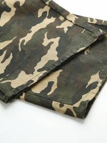 SHEIN Wildeya Jeans De Camuflaje De Carga Casual, Con Estilo Y Vintage Para Chica Adolescente Con Pierna Recta