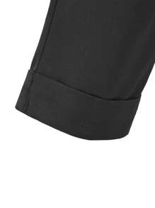 Manfinity Mode Men's Slim Fit Pleated Tapered Pants - Black - View 4