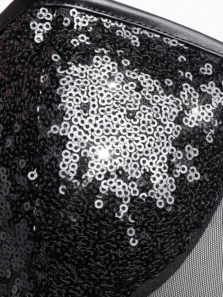 Sequin Bustier Top & Flare Pants Two Piece Set