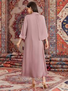 Modelyn Không tay Dệt Hem Vá lại Đầm - Hồng - Xem 2