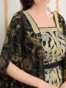 Al Najma 女士迷人優雅連衣裙 - 黑色 - 查看 8