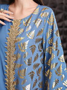 Al Najma 圓領擴口袖連衣裙 - 藍色 - 查看 4