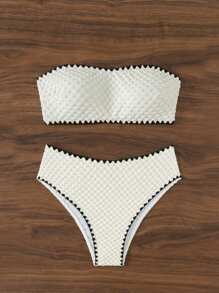 SHEIN Swim Summer Beach Ladies' Textured Bikini Set Wedding