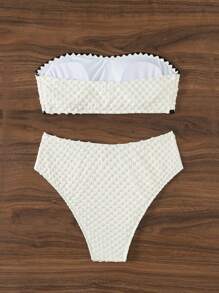 SHEIN Swim Summer Beach Ladies' Textured Bikini Set Wedding