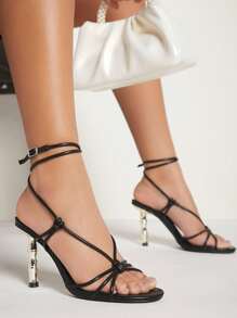 SHUZIA 女士黑色時尚高跟帶鞋 - 黑色 - 查看 1