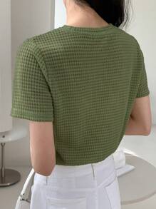 DAZY Solid Color Short Sleeve T-Shirt