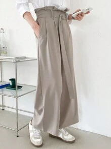 DAZY Women's Solid Color Pleated Trousers - Apricot - View 4