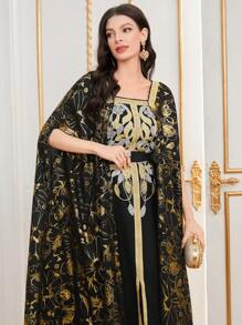 Al Najma 女士迷人優雅連衣裙 - 黑色 - 查看 4