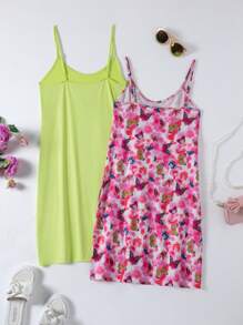 Teen Girl Butterfly Printed Cami Dress