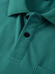 Manfinity Homme Men's Short-Sleeved Polo Shirt - Green - View 4