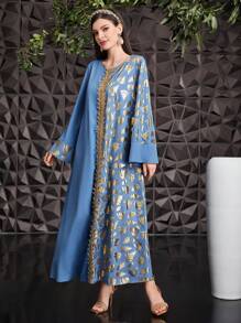 Al Najma 圓領擴口袖連衣裙 - 藍色 - 查看 1