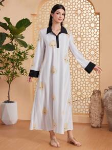 Al Najma 女士寬鬆印花休閒裙 - 白色 - 查看 6