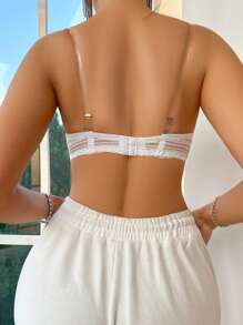 Women's Lace Bra Underwire Strapless Bra - White - View 2