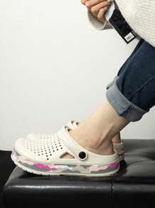 Women's Lightweight Anti-Slip Printed Hollow-Out White Breathable Sandals