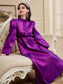 Modelyn Women's Elegant Purple Dress - Purple - View 5