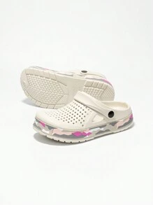 Women's Lightweight Anti-Slip Printed Hollow-Out White Breathable Sandals