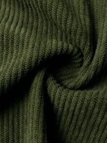 Men's Corduroy Shirt, Green - Army Green - View 5