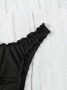 Swim Mod Summer Beach Women's Solid Color Swimwear Bottoms - Black - View 5