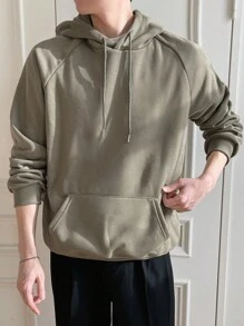DAZY Homme Sweat-Shirt À Capuche À Poche Kangourou Manches Raglan À Cordon