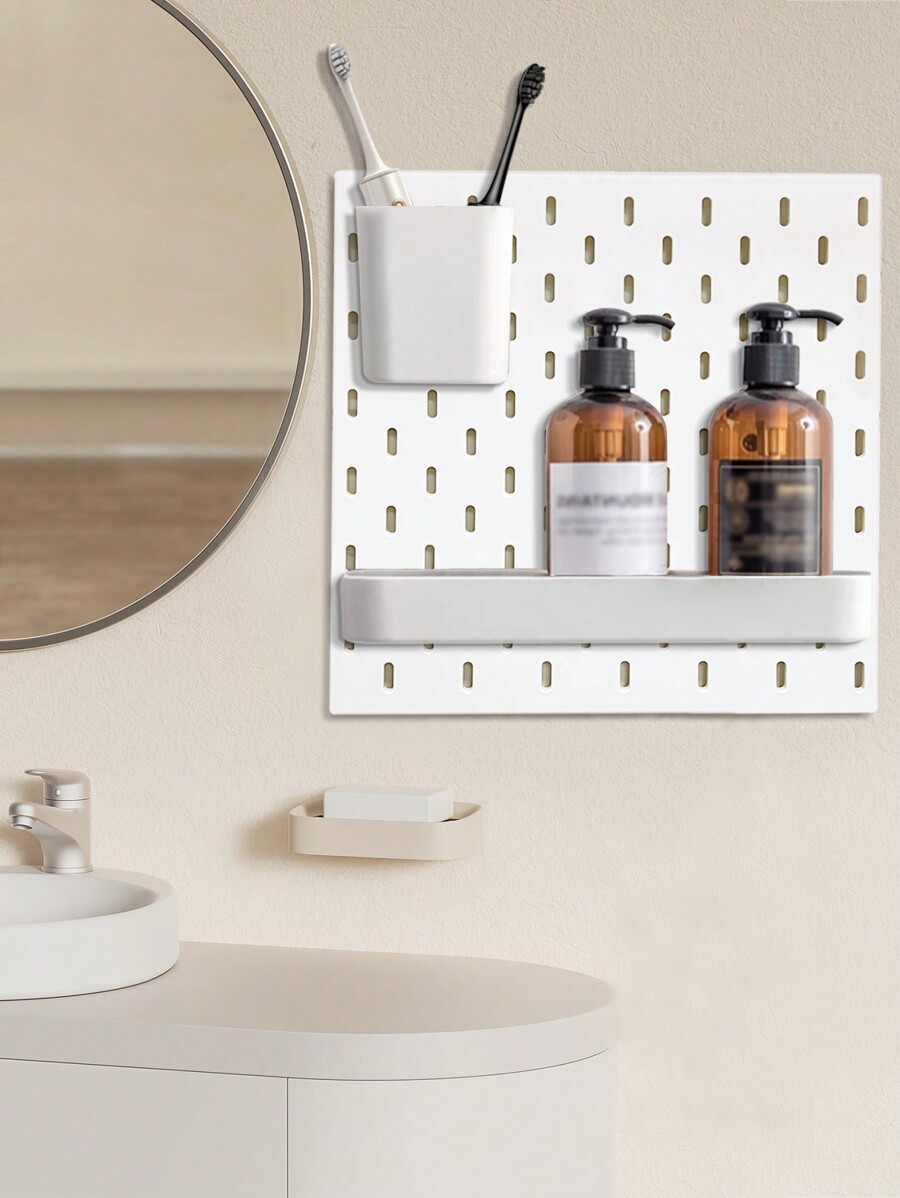 SHEIN Basic living 1Pc Storage Bin Organize Cutlery in Pegboard