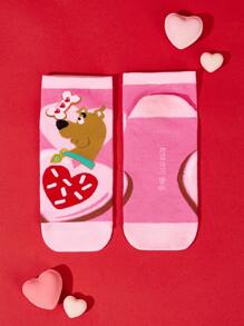 SCOOBY-DOO X SHEIN Women's 2pairs Romantic Pink Short Socks - Multicolor - View 6
