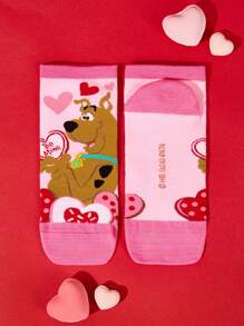 SCOOBY-DOO X SHEIN Women's 2pairs Romantic Pink Short Socks - Multicolor - View 7